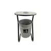 Металлическая уличная урна ПРОФМЕТСТИЛЬ серая, с пепельницей 603, изображение 2