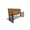 Садово-парковая скамейка 7 скамеек Севастополь 1.5 м, лиственница, тик 77035/Б_СВ/1,5/9005/Л_ТИК