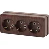 Розетка Intro 220610 3х2PE, 16А, 250В, IP20, ОУ, Quadro, венге Б0036147