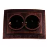 Розетка duwi с/п с з/к 2-местная серия Palazzo Vintage, медь патина 26542 9, изображение 2