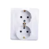 Розетка Schneider Electric 2-м СП Этюд 16А с заземлением, белая SchE PC16-007B