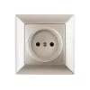 Розетка Intro 420104 2P, 16А, 250В, СУ, Solo, шампань Б0043308