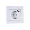 Розетка + USB-разъём Lezard RAIN, с заземлением, белый, 703-0202-181