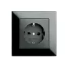1-местная розетка STEKKER с защитной шторкой с заземлением, 250В, 16А, Катрин, GLS16-7010-05, черный 39513