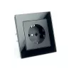 1-местная розетка STEKKER с защитной шторкой с заземлением, 250В, 16А, Катрин, GLS16-7010-05, черный 39513, изображение 2