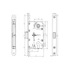 Корпус замка DOORLOCK DL431/50 PZ85 M полированная латунь, реверсивный, пластиковая защелка, II класс 75324, изображение 2
