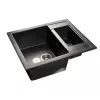 Мойка GRANFEST QUADRO мрамор, 1.5 чаши, 610х500 мм, черный Q-610 K чер