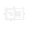 Композитная мойка GRANFEST SMART GF-SM680L 681х433 песок, прямоугольная с крылом 462033, изображение 2