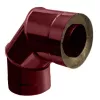 Сэндвич колено для дымохода оцинкованная сталь Eco Flue 1 мм D200х115 мм угол 90 градусов вишня