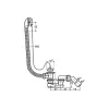 Слив перелив VIEGA для стандартных ванн с цепочкой и пробкой 00000020405 311537, изображение 2