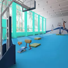 Линолеум спортивный Tarkett Omnisports Reference Sky Blue 2x20,5 м, изображение 3