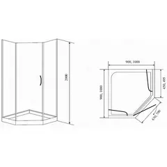 Timo душевой угол BY-839 прозр.(90*90*200), шт, изображение 2