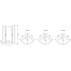 Timo душевой угол TL-8001 Fabric Glass (80*80*200), шт, изображение 2