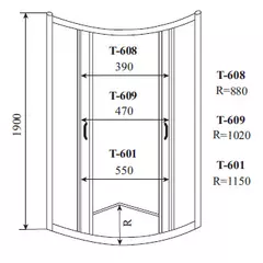 Timo ALTTI душевой угол 601 Clean Glass (100*100*190), шт, изображение 2