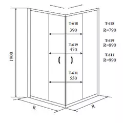 Timo ALTTI душевой угол 619 Foggy Glass (90*90*190), шт, изображение 2