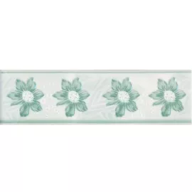 Бордюр керамический НЗКМ Валентино Георгин зеленый 200х57 мм