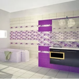 Плитка керамическая Нефрит-Керамика 08-11-55-004 Кураж 2 фиолетовая 400х200 мм, изображение 2