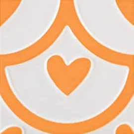 Декор Agatha Coeur Naranja 25x25 Pamesa