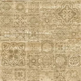 Керамогранит Травертин Декор (Travertine Decor) 1200x1200 лаппатированный медовый CF051 LR