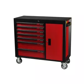 Тележка инструментальная (7 секций, красная, на колесах, с боковым ящиком) JTC S1067, изображение 2
