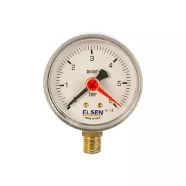 Манометр 63 мм, 1/4", радиальный, PN бар-0-6 ELSEN EM63.06