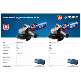 Углошлифовальная машина ЗУБР УШМ-П115-750, изображение 6