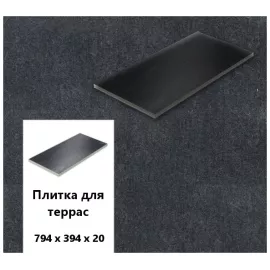 Клинкерная террасная плита Stroher Keraelement TerioTec X Profile 717 anthra 794х394х20, изображение 2