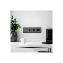 Накладка Werkel для телефонной розетки RJ11  графит W1192004 a050743, изображение 2