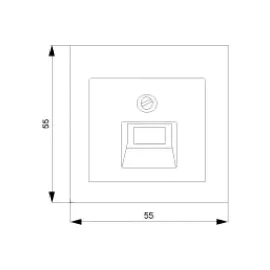 Накладка телефонная/компьютерная 1-местная (2-местная) Siemens DELTA LINE слоновая кость 5TG2543, изображение 2
