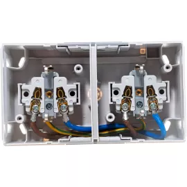 Блок розетка Panasonic 2гн с/з с крышкой горизонтальный серый IP54 PACIFIC Pan WPTC4800-2GR, изображение 2