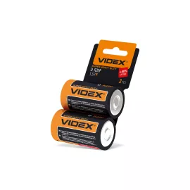 Солевая батарейка VIDEX большая R20/D 2pcs SHRINK CARD VID-R20-2SC