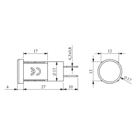 Сигнальная арматура Emas 14мм красная с лампой 220В S145NK, изображение 2