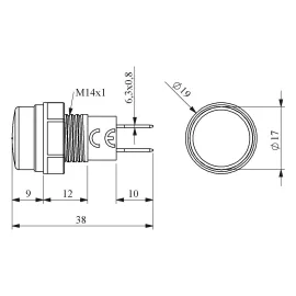 Сигнальная арматура Emas 14мм зеленая с лампой 220В S140NY, изображение 2