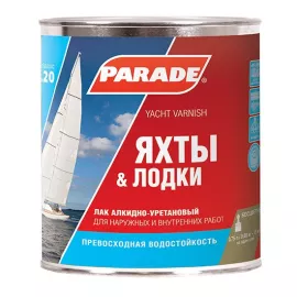 Лак яхтный алкидно-уретановый Parade L20 Яхты & лодки матовый 10 л