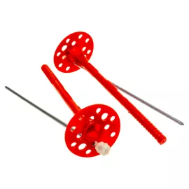 Дюбель для теплоизоляции с металлическим гвоздём с термоголовкой 10х180, 50шт - пакет Tech-Krep 124473