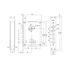 Врезной замок ГАРДИАН 4011 Т-5кл QUATTRO лев. 21229, изображение 2