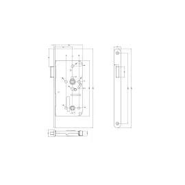 Корпус замка BONAITI B-Klass Mod.17 WC78мм BS55мм с магнитной защелкой, серебристая окраска, фронтальная планка 20х235мм 52523, изображение 2