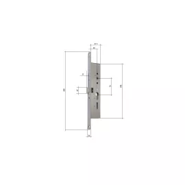 Корпус огнестойкого замка NEMEF для профильной двери 1905/21/40mm PZ Right ZN, DIN, антипаник 69177, изображение 2