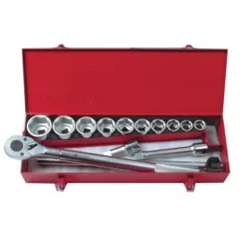 Набор торцевых головок с принадлежностями (3/4", шестигранные, 22-50 мм, 14 предметов) KING TONY 6314MR