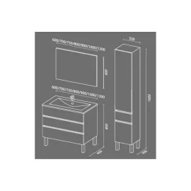 Напольная тумба SANVIT КУБЭ - 90 - 3 белый глянец kkube3090w, изображение 2