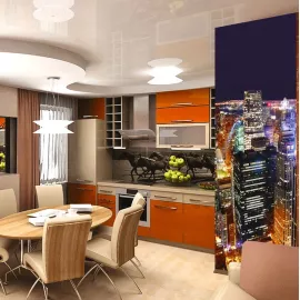 Фотообои виниловые на флизелиновой основе Decocode Ночной мегаполис 11-0164-WV 1х2,8 м, изображение 2