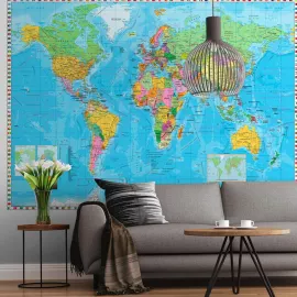 Фотообои бумажные Komar World Map / Flags 4-055 2,54х1,84 м, изображение 2