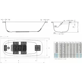 Стальная ванна BLB UNIVERSAL HG с шумоизоляцией, 170x70 см, 3.5 мм, с отверстиями для ручек B70H handles, изображение 2