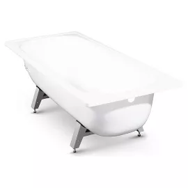 Стальная ванна ВИЗ ANTIKA 120x70x40 см, с опорной подставкой, с рантом, белая орхидея А-20001, изображение 2