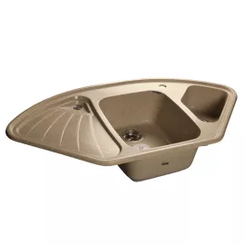 Мойка GRANFEST CORNER GF-C--1040E мрамор, угловая, 1039х560 мм, песочный  C-1040 E пес