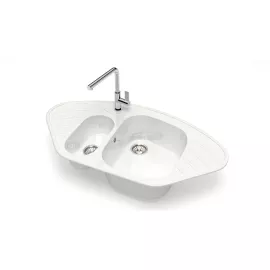 Кухонная мойка GLANZ цвет: белый J-023-31, изображение 2