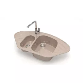 Кухонная мойка GLANZ цвет: песочный J-023-34, изображение 2