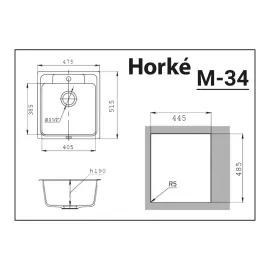 Глянцевая мойка HORKE М-34 бежевый металлик М34W03
