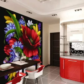 Фотообои виниловые на флизелиновой основе Decocode Жостовская роспись 31-0005-FR 3х2,8 м, изображение 2