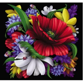 Фотообои виниловые на флизелиновой основе Decocode Жостовская роспись 31-0005-FR 3х2,8 м